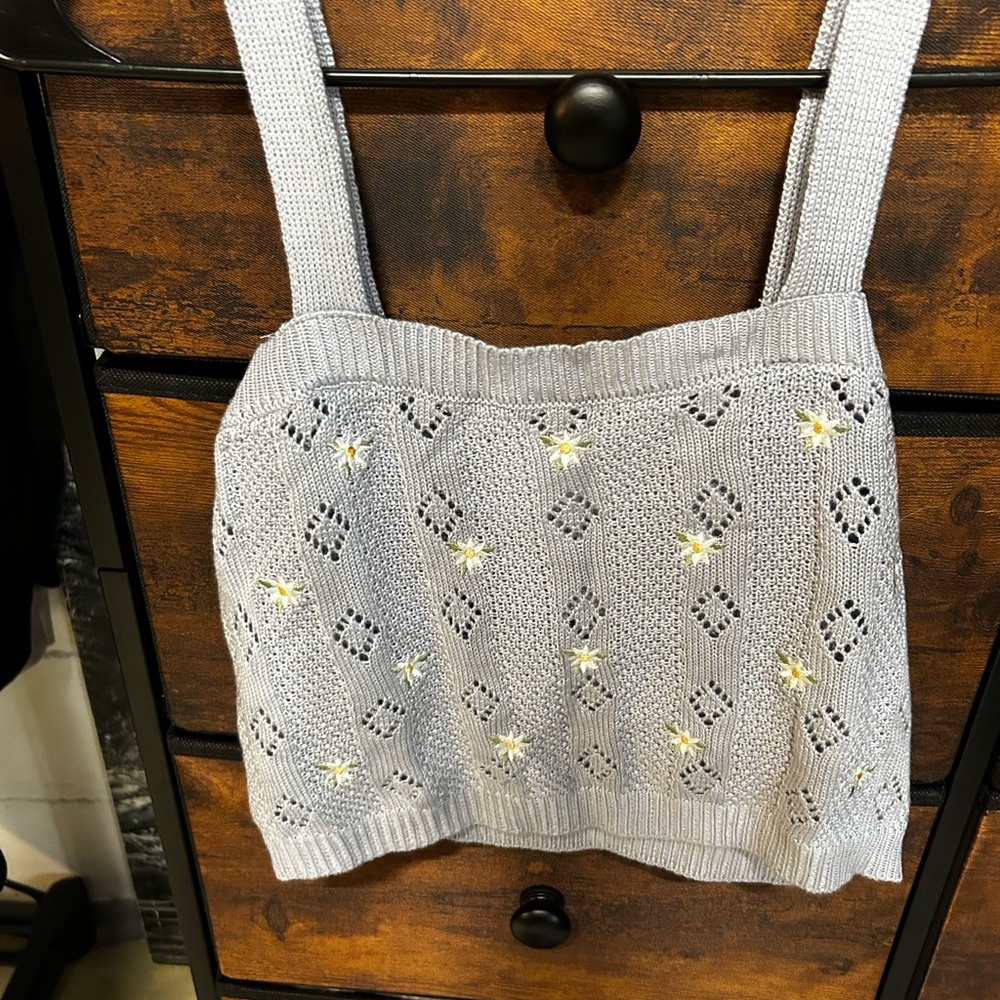Lilac dasiy tank top with separate cardigan
